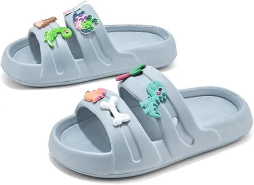 Vista 5 de Sandalias deslizantes para niñas y niños pequeños, antideslizantes, bonitos, ligeros, zapatos de agua de verano, para la ducha, al aire libre