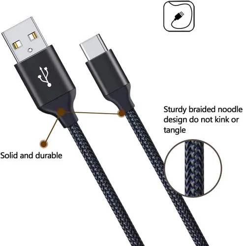 Vista 3 de Cargador de pared USB, adaptador de cargador de 2.1 A con cable de carga rápida de 6 pies para Motorola Moto Razr 2024, Moto G 5G 2024/Edge 2024