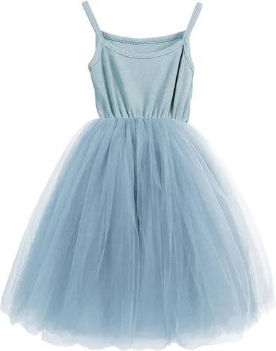 Vista 11 de Vestido de Tutú para Niñas Pequeñas, Vestido de Tul Sin Mangas, Estilo Princesa, Vestido de Fiesta de Verano Negro