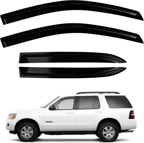 Vista 24 de 4 protectores de lluvia para Chevy Equinox 2010-2017, viseras de ventana, deflectores, parasoles, cinta de ventilación en canal hacia fuera