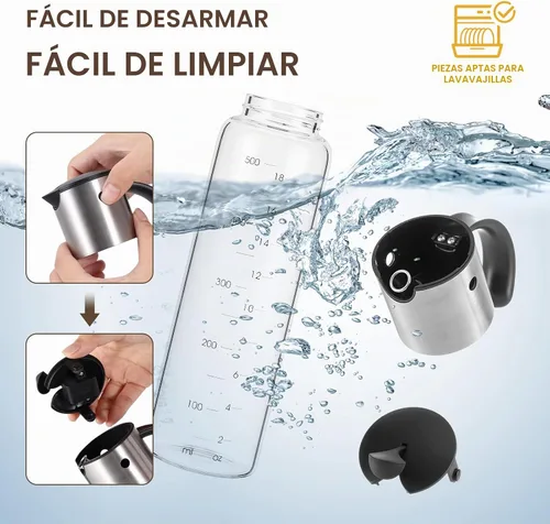 Vista 5 de Vucchini Botella Dispensadora Grande de Aceite de Oliva Dispensador de Aceite de Cocina Contenedor de Salsa de Soja con Volteo Automático - Aceitera