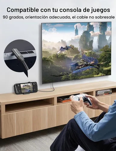 Vista 8 de XAOSUN Cable USB C Corto de Ángulo Recto, Cable USB C a USB C de 240 W 1.6 pies, Cable USB C 3.2 de 90 Grados 20 Gbps Datos Vídeo 4K Cable de Carga