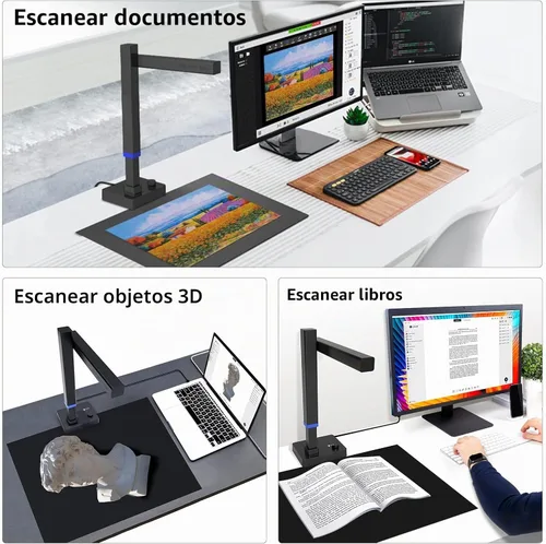 Vista 5 de CZUR Shine Ultra Pro Escáner de Documentos de 24MP, Escáner de Libros USB, Cámara de Documentos Portátil, Escáner de Libros de Formato Grande A3