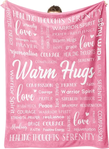 Vista 10 de Afterprints Warm Hugs Healing Blanket - Regalos contra el cáncer para mujeres y hombres, regalo de pronta recuperación para amigos y familia, manta