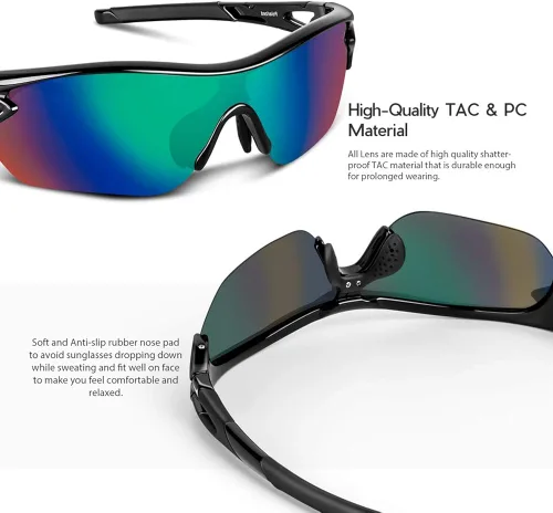Vista 3 de Lentes de sol polarizados para hombres y mujeres jóvenes de béisbol ciclismo correr conducir pesca golf motocicletas lentes TAC UV400