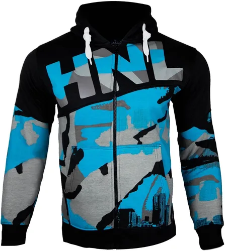 Vista 3 de Chándal para hombre con estampado HNL completo de forro polar con cremallera y pantalones para correr