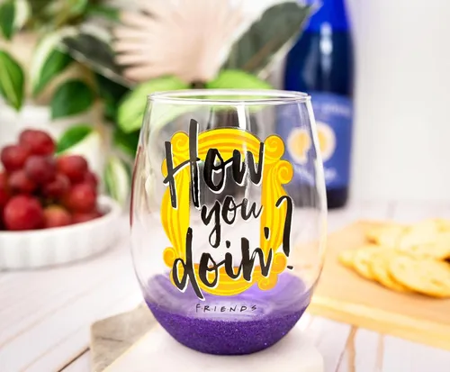Vista 5 de Silver Buffalo Friends "How You Doin'?" - Vaso de lágrima sin tallo, 20 onzas