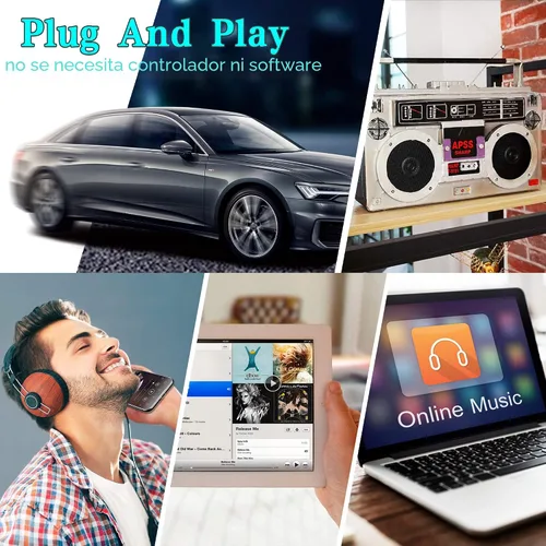 Vista 7 de Elook - Receptor de Audio para Coche, Receptor de Casete Bluetooth, Adaptador Auxiliar con Reproductor de Bluetooth 5.0 receptor de audio de cinta