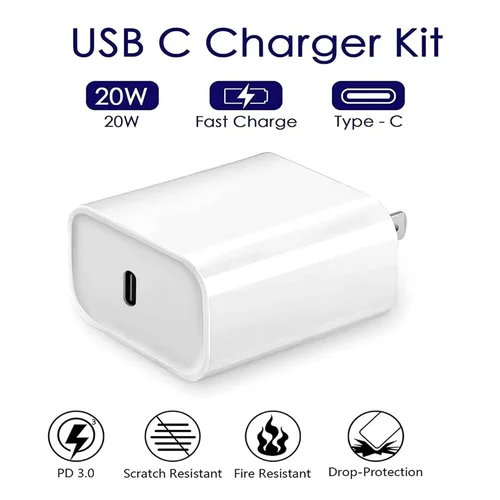 Vista 2 de StinkLight Cargador rápido USB C para iPhone de 20 W con cable USB C a Lightning y cable compatible para iPhone 14/13/12/11/XS/XR/X/iPad