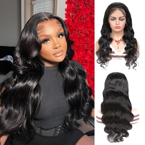 Vista 26 de ALHER Short Bob Wig Human Hair Small Cap Lace Front Wigs Straight, 13X4 Transparent Lace Frontal Wigs 180% Density for Women, Natural Color, Cap