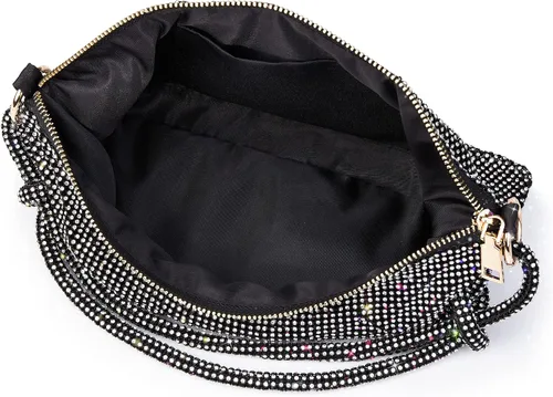 Vista 5 de WLLWOO WLLWOO Bolsos de mano con diamantes de imitación para mujer, bolsos de noche elegantes, bolsos cruzados brillantes para fiesta, club, boda