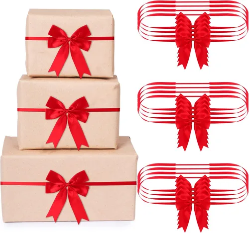 Vista 14 de Jetec 24 Piezas de Arcos Elásticos Navideños para Cajas de Regalo, Lazos Elásticos con Arcos para Cajas de Regalo, Adornos Navideños