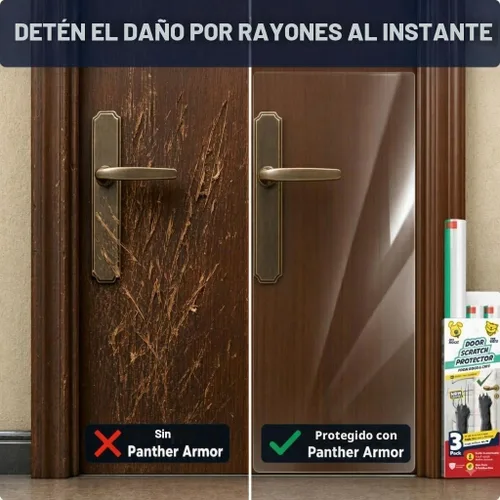 Vista 2 de Panther Armor - Protector de puerta antiarañazos para perro, paquete de 3