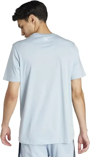 Vista 3 de adidas Camiseta básica con logotipo bordado lineal para hombre