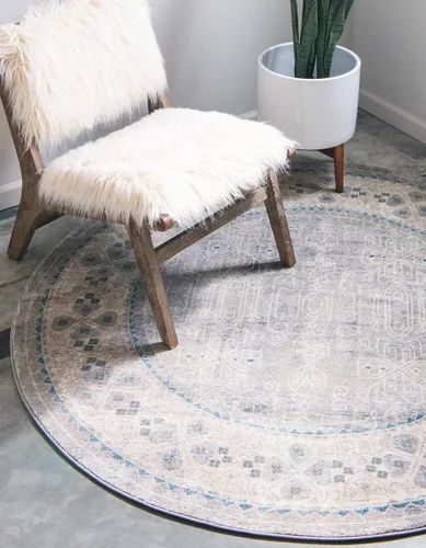 Vista 13 de Unique Loom Salzburg Collection - Alfombra clásica de diseño tradicional de inspiración oriental, 2 x 3 pies, color beige y azul