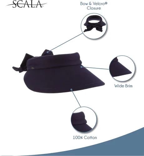 Vista 3 de Scala Sombrero de visera para mujer con ala grande