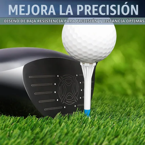 Vista 5 de CHAMPKEY Advanced 5-Prong Plastic Golf Tees 120 or 100 Pack - 50% Ball Contact Surface Optimization with Longer Distance Performance Golf Tees Blanco