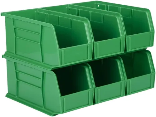 Vista 24 de HE HUDSON EXCHANGE Cubo de almacenamiento apilable de plástico de 11" x 5.5" x 5", amarillo