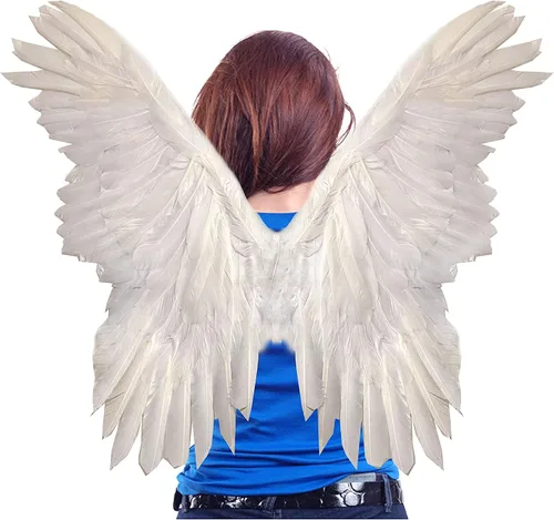 Vista 3 de SACASUSA Hermosas alas de ángel de plumas grandes para disfraces de Halloween adultos hombres y mujeres