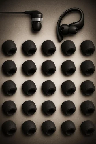 Vista 3 de Zotech Puntas negras para auriculares intraurales, tamaño extra pequeño, 10 pares de auriculares de silicona suave, con orificio de conector de 0.15