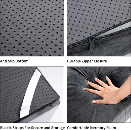 Vista 4 de HOMBYS Colchón de Camping de Espuma Viscoelástica Impermeable de 3 Pulgadas de Grosor para Dormir al Aire Libre, Almohadilla de Colchón Portátil