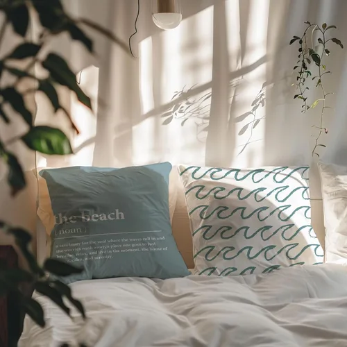 Vista 6 de The Beach Ocean Wave Fundas de almohada decorativas, fundas de almohada de verano para casa rural, sofá, banca, hogar de verano, regalos