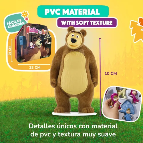 Vista 6 de LUPPA Juego de juguetes de Masha y El Oso: 13 figuras con caja de lata de la Casa del Oso I Masha y El Oso I Figuras y Muñecas de Programas de TV I