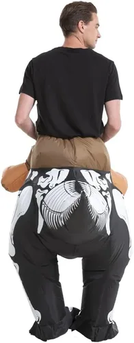 Vista 10 de HSCTEK Disfraz inflable de dinosaurio esqueleto para adultos