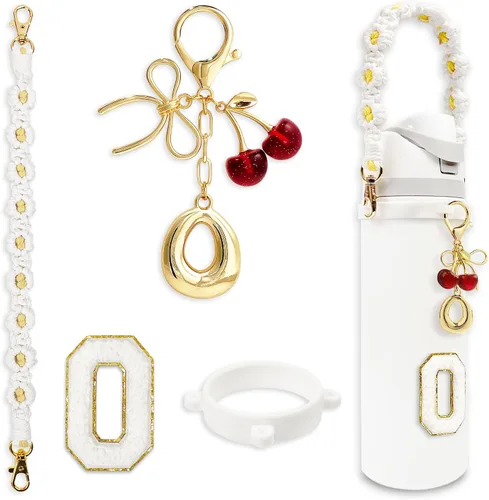 Vista 129 de Letter Handle Strap Accessories with Cute Initial Charm Compatible with Owala Water Bottle 24oz 32oz 40oz Owala Kids