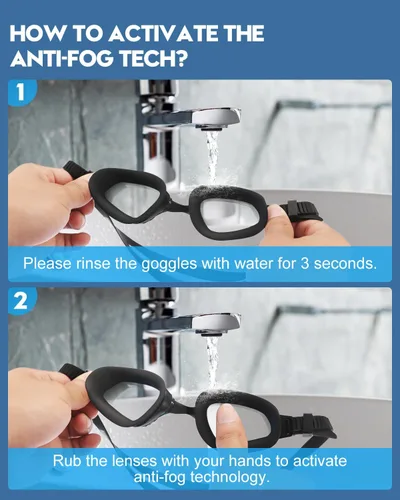 Vista 3 de Aegend Gafas de natación con tecnología antivaho mejorada, sin fugas, silicona suave para adultos, mujeres, hombres y jóvenes