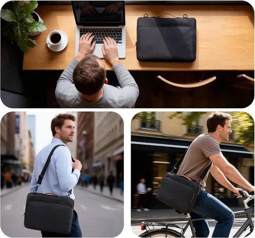 Vista 7 de NIMOSA Bolsa para portátil de 15,6 pulgadas, funda resistente al agua para portátil