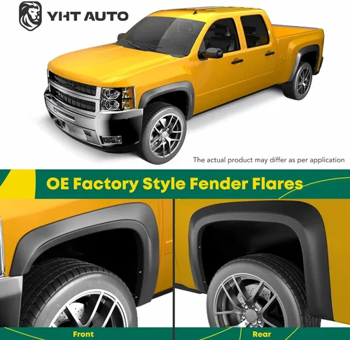 Vista 2 de YHTAUTO Defensas de guardabarros de estilo de fábrica OE con kit de herrajes compatibles con Chevy Silverado y GMC Sierra 1500/2500 1999-2006, 1500