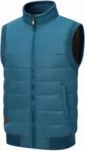 Vista 13 de Msmsse Chalecos de invierno para hombre, con forro polar, acolchado, casual, sin mangas