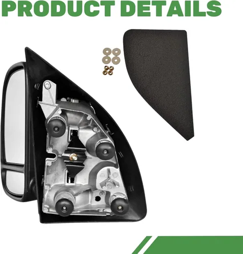 Vista 7 de PZ Espejos de remolque de reemplazo compatibles con Ford Econoline 2003-2014 E-150 E-250 E-350 E-450 E-550 / Juego de par manual de doble brazo