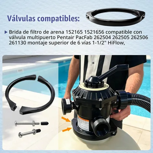 Vista 4 de 152165 & 1521656 CONJUNTO DE ABRAZADERA DE FILTRO DE ARENA Compatible