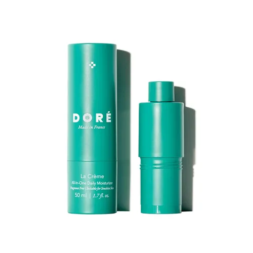 Vista 9 de Doré - Crema hidratante diaria todo en uno La Crème Sin fragancia, belleza limpia para pieles sensibles (Mini, 0.7 fl oz 0.7 fl oz)