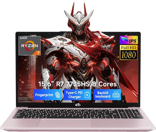 Vista 11 de NIMO Portátil ligero para juegos, pantalla FHD IPS de 15.6 pulgadas, AMD R7 7735HS (hasta 4.75 GHz, Beat i7-12650H) computadora con 16 GB DDR5 RAM