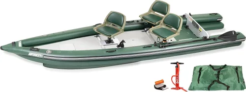 Vista 7 de Sea Eagle FSK16 FishSkiff - Barco de pesca inflable de 16 pies, alta presión, con costuras en gotas, para 1-3 personas, sin marco, con quilla