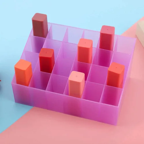 Vista 4 de ZJchao Organizador de lápiz labial, soporte para brillo de labios, organizador de cosméticos, almacenamiento de maquillaje, 24 rejillas, soporte