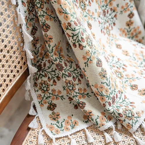 Vista 4 de BHUSB Cortinas rústicas para sala de estar de 63 pulgadas de largo, cortinas de ventana de lino y algodón con estampado floral bohemio, cortinas