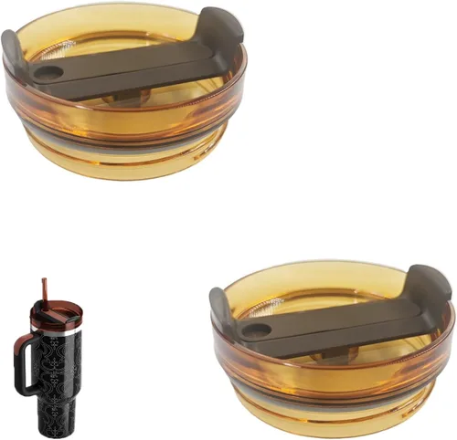 Vista 20 de Paquete de 2 tapas para vaso de 40 onzas compatibles con Stanley Quencher, cubiertas de vaso de acero inoxidable a prueba de derrames y resistentes