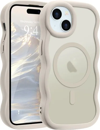 Vista 132 de Pepmune - Funda para iPhone 12 Pro Max con marco ondulado y estructura rígida, color mate claro, cubierta trasera unisex, compatible con Magsafe