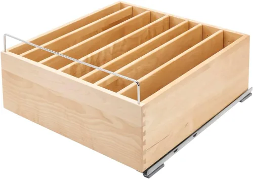 Vista 5 de Rev-A-Shelf Cazuela extraíble de gabinete con base de madera con cierre suave