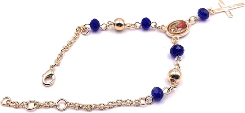 Vista 5 de Pulsera Rosario Pequeño Colgante Virgen de Guadalupe y Crucifijo