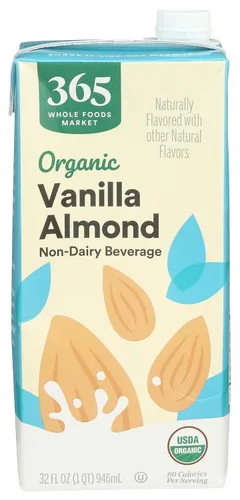 Vista 13 de 365 de Whole Foods Market - Leche de almendra orgánica sin endulzar de vainilla, envase de 32 onzas líquidas