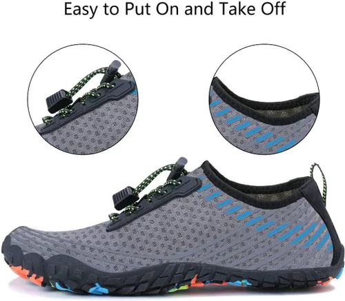 Vista 3 de MAYZERO Zapatos de agua para hombres y mujeres, zapatos de surf, playa, piscina, zapatos de punta ancha, senderismo, zapatos de agua, zapatillas