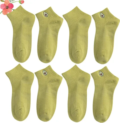 Vista 7 de USHOBE 4 Pairs Fashion Short Socks Lip Gloss for Girls Womens Socks Hosiery Girl Socks Short Ankle Socks Women