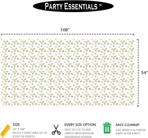 Vista 3 de Party Essentials Mantel rectangular de plástico impreso resistente de 54 x 108 pulgadas, 2 unidades, Pascua