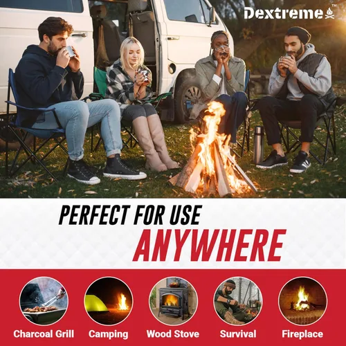 Vista 4 de Dextreme Paquete de 144/48 cubos de iniciación de fuego naturales para fogatas, carbón, barbacoa, parrilla, chimenea, estufas de leña, ahumadores
