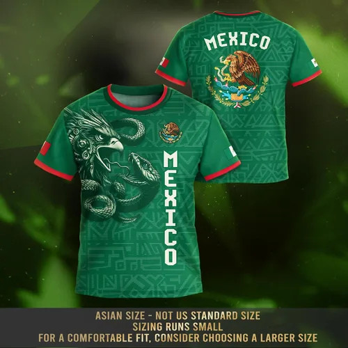 Vista 4 de Camiseta de Fútbol Juvenil de México, Camisetas de Fútbol Mexicanas para Niños, Camisetas de México para Niños, Camiseta de Fútbol Mexicana